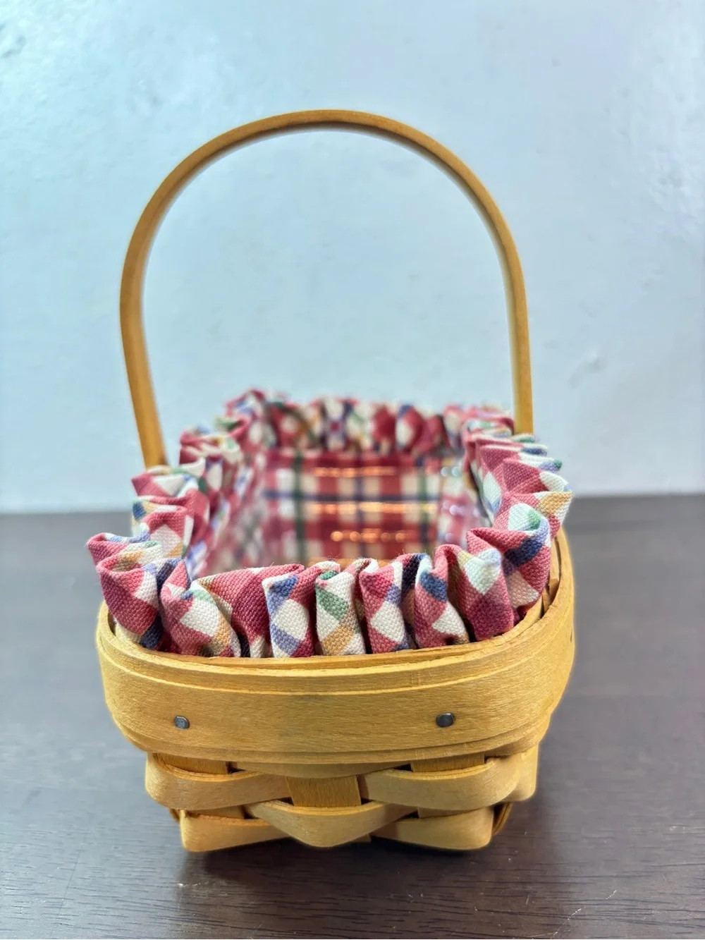 Longaberger Handwoven Small Basket - Natural Wood Tone